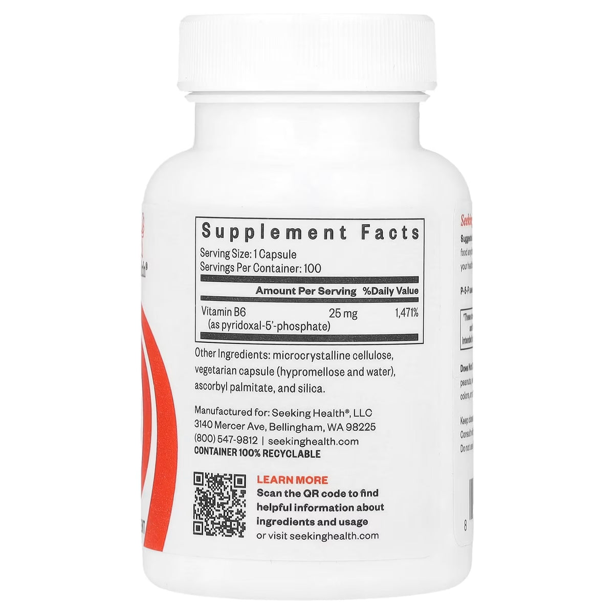 Seeking Health P-5-P Pyridoxal 5-Phosphate 25mg 100 Capsules