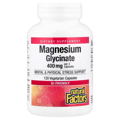 Natural Factors, Magnesium Glycinate, 400mg 120 Capsules