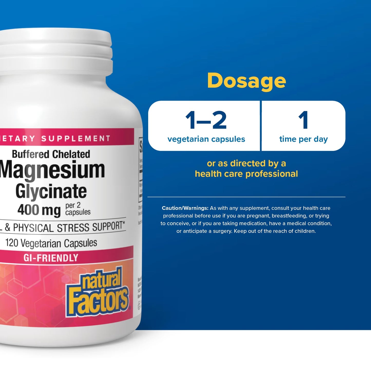 Natural Factors, Magnesium Glycinate, 400mg 120 Capsules