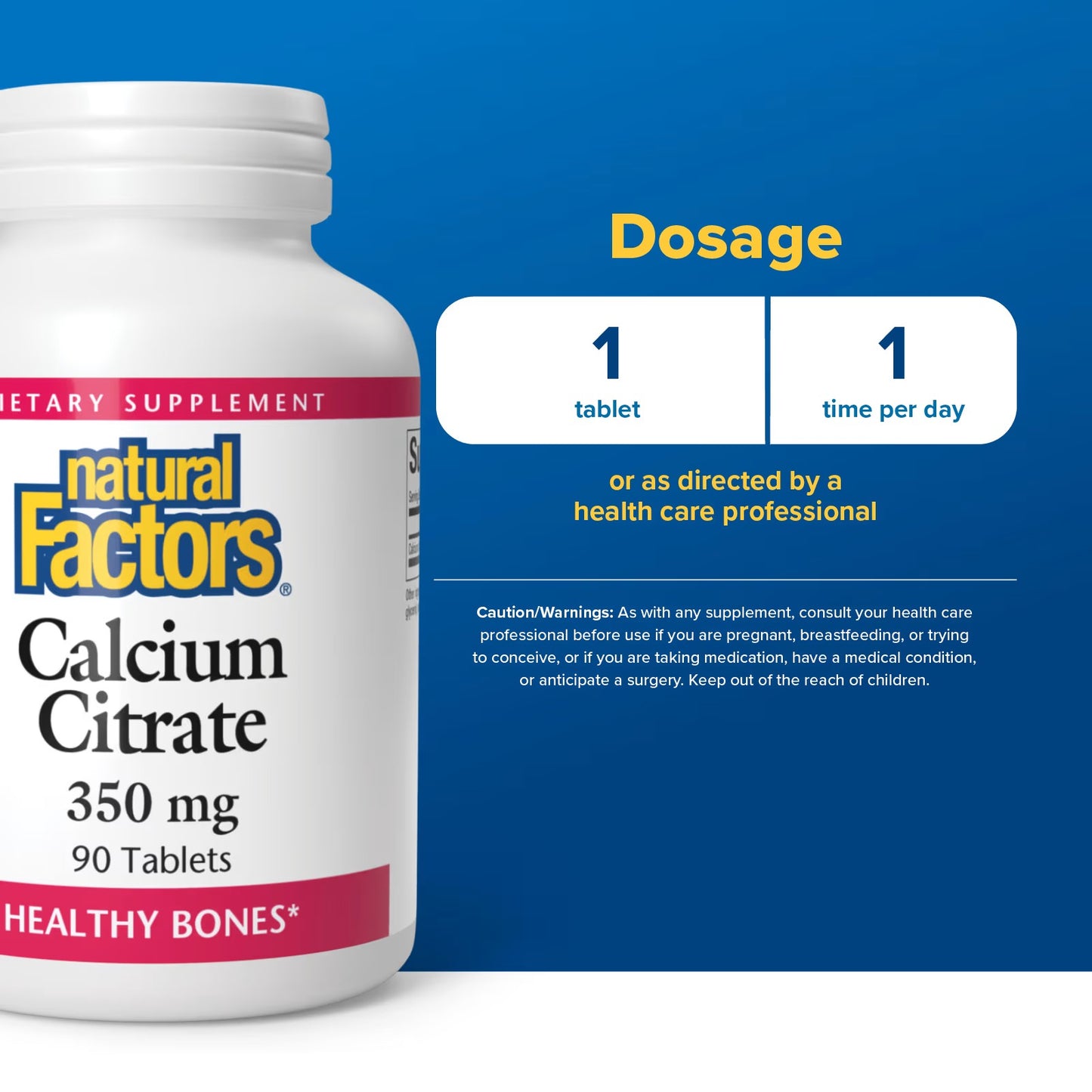 Natural Factors Calcium Citrate 350 mg 90 Tablets For healthy Bones