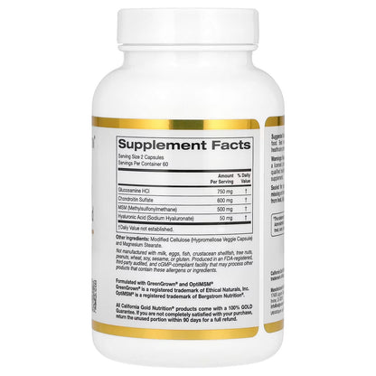 California Gold Nutrition Glucosamine Chondroitin 120 Veggie Caps