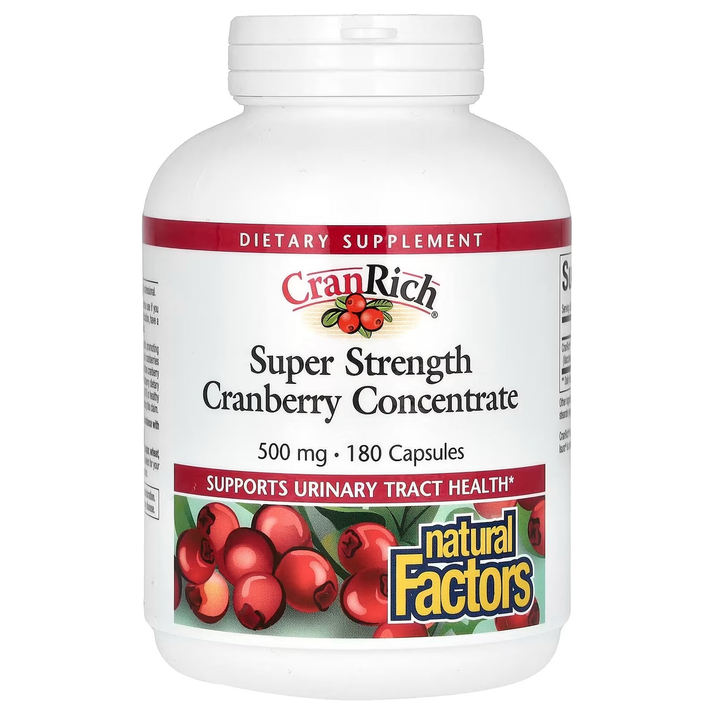 Natural Factors CranRich Cranberry Concentrate 500 mg, 180 Capsules