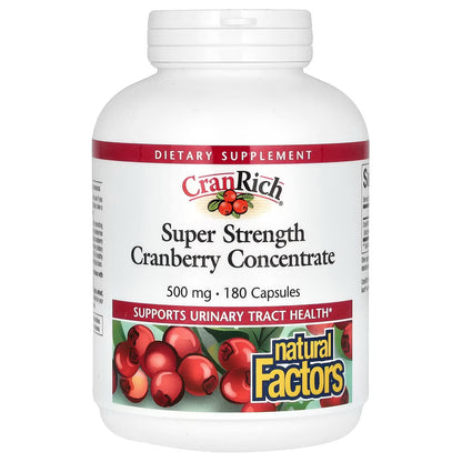 Natural Factors CranRich Cranberry Concentrate 500 mg, 180 Capsules