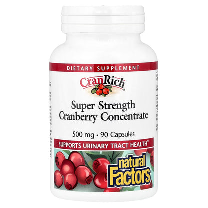 Natural Factors CranRich Cranberry Concentrate Super Strength 500 mg, 90 Capsules