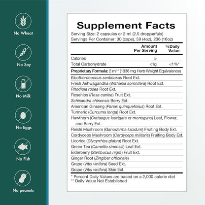Natura Health Products Vital Adapt Rhodiola & Ashwagandha 118 ML