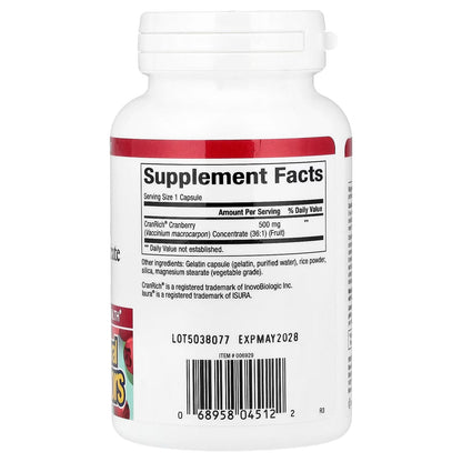 Natural Factors CranRich Cranberry Concentrate Super Strength 500 mg, 90 Capsules