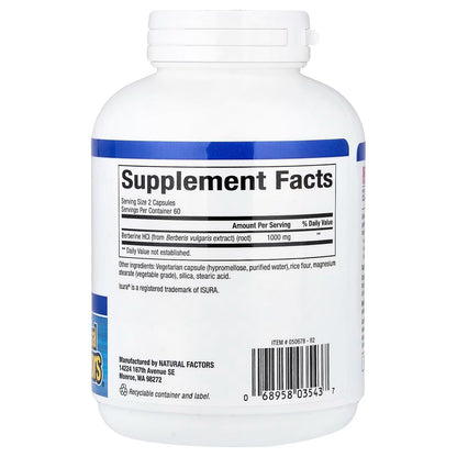 Natural Factors, WellBetX®, Berberine 1000Mg 120 Capsules