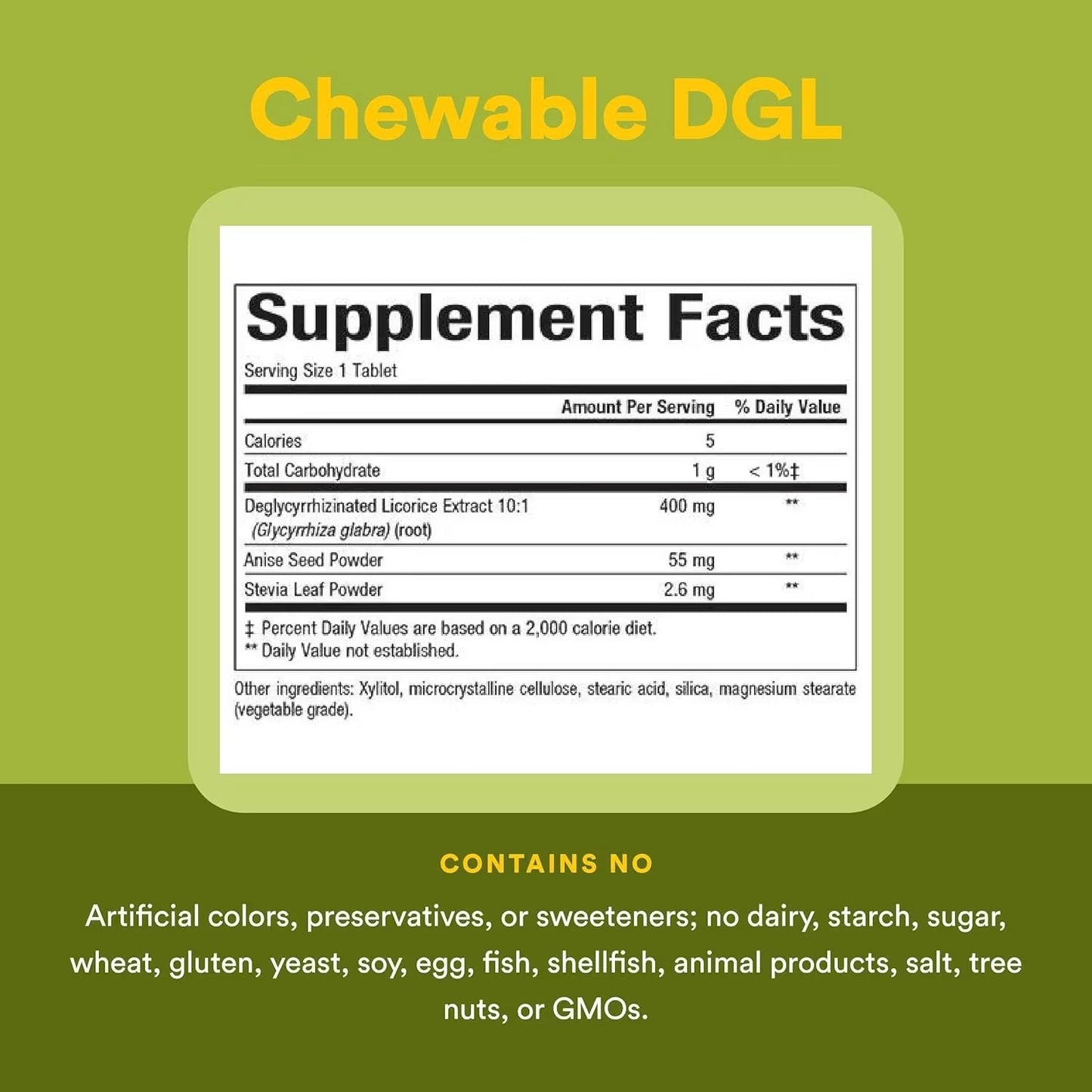 Natural Factors DGL Deglycyrrhizinated Licorice Root Extract 90 Tablets