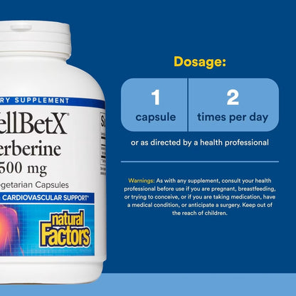 Natural Factors, WellBetX®, Berberine 1000Mg 120 Capsules