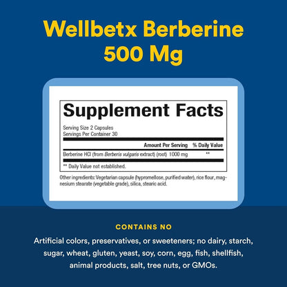Natural Factors WellBetX Berberine 1000Mg 60 Capsules