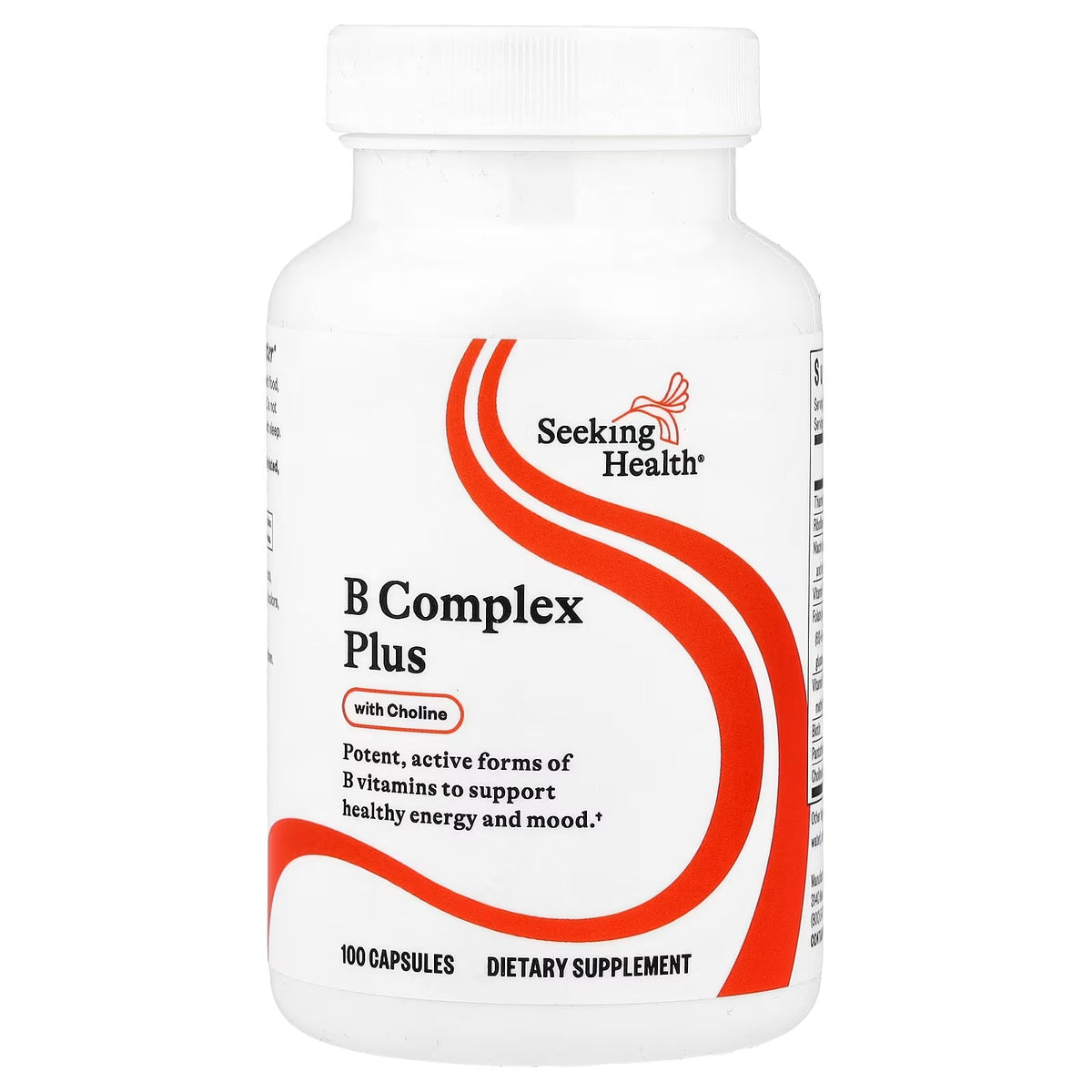 Seeking Health B Complex Plus With Choline 100 Capsules Brain, Energy & Digestion