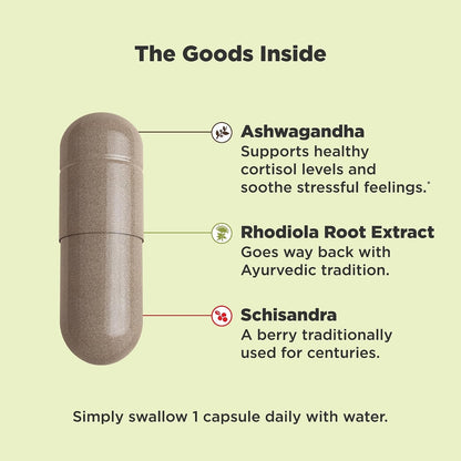 OLLY Adaptogen Plant Powder 125 Mg Ashwagandha 30 Capsules