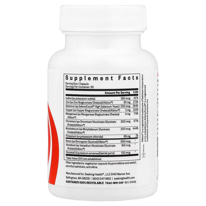 Seeking Health Trace Minerals Complex Iron-Free 30 Capsules Pakistan