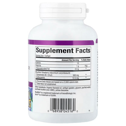 Natural Factors BlueRich Super Strength Blueberry Concentrate 500 mg 90 Softgels