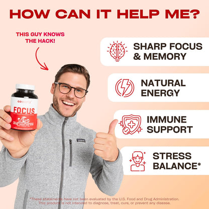 GOBIOTIX Focus Lion's Mane Supplement — Mushroom Complex 90 Capsules