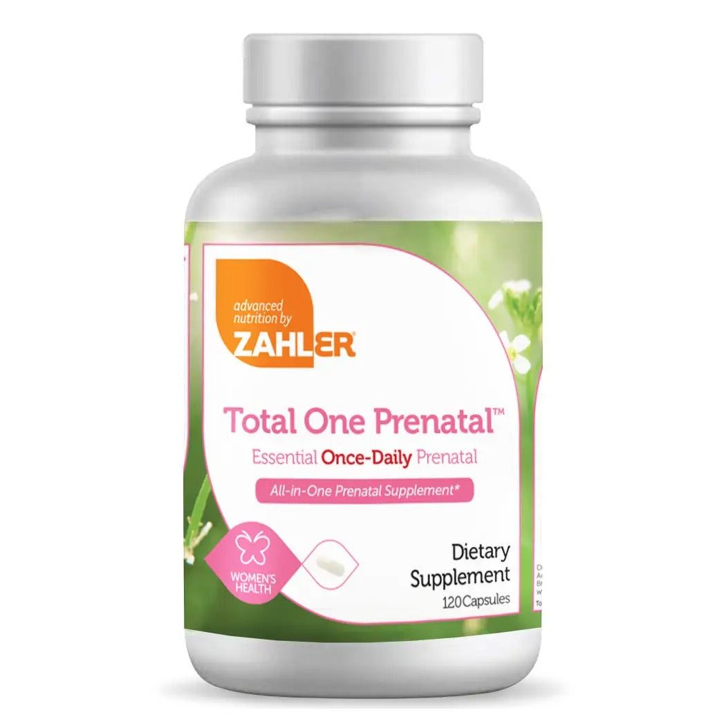 Zahler - Total One Prenatal Vitamins for Women Daily Multi Vitamin Prenatals with Folic Acid, Iron, Zinc 120 Capsules