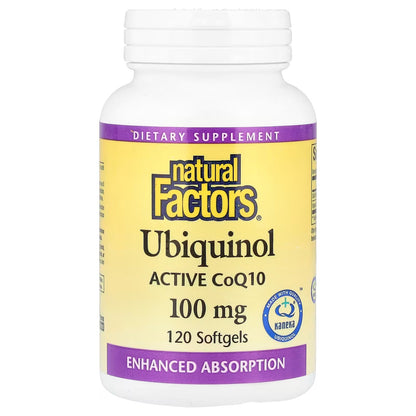Natural Factors Ubiquinol Active CoQ10 100 mg 120 Softgels