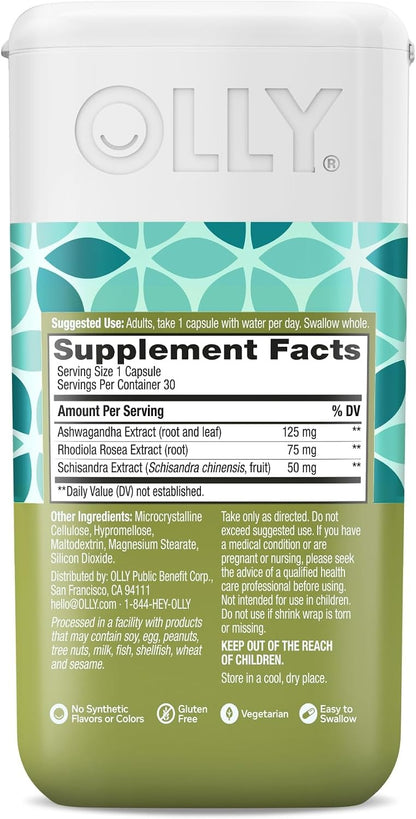OLLY Adaptogen Plant Powder 125 Mg Ashwagandha 30 Capsules