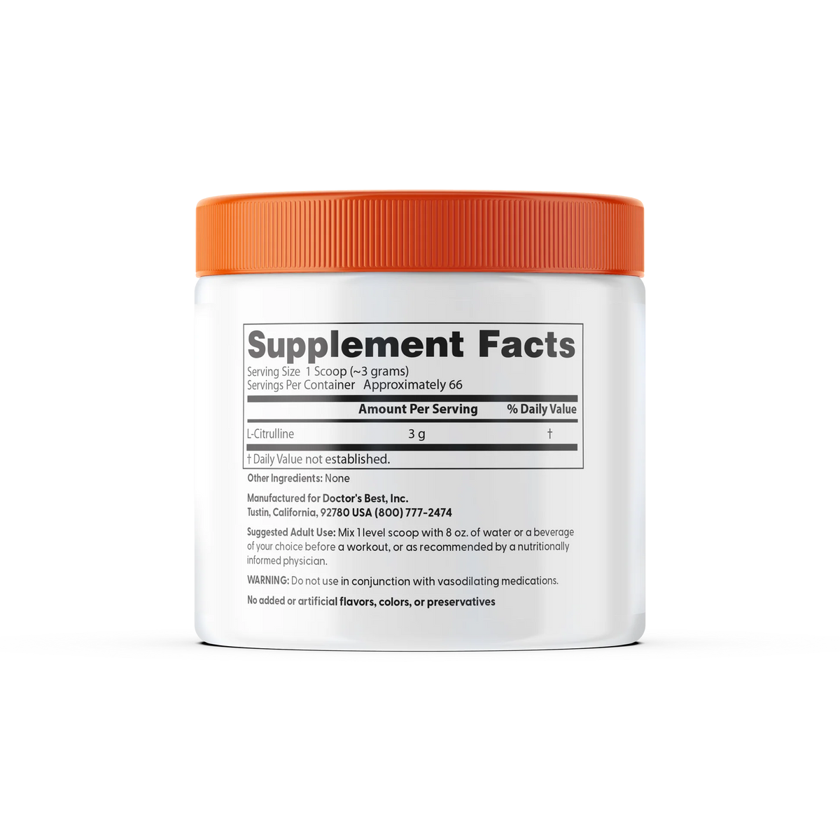 Doctor's Best L-Citrulline Powder, 200g