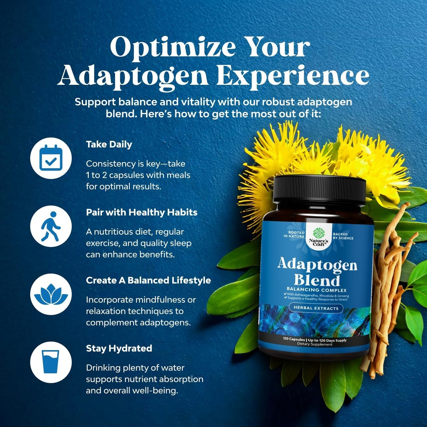 Nature Crafts Adaptogen Blend Balance Complex 90 Capsules