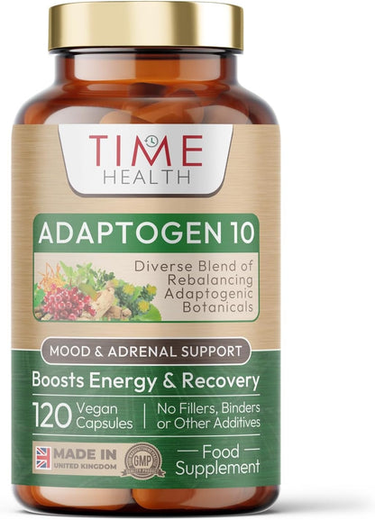 Time Health Adaptogen Complex 10 Mood adrenal Support 120 Capsules