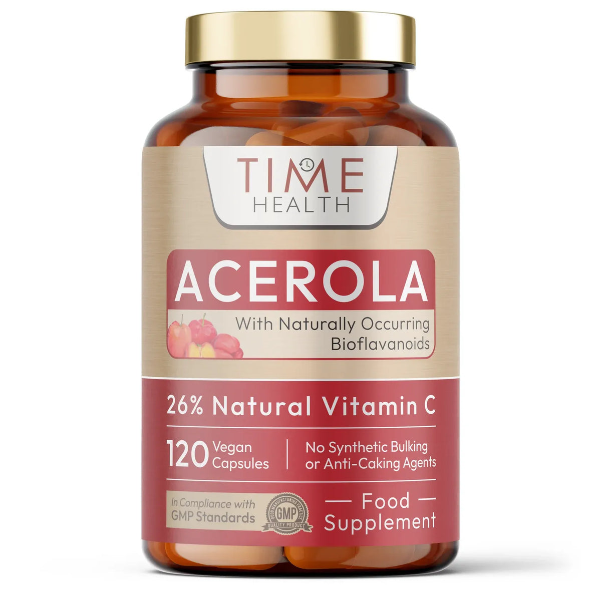 Timehealth Acerola Cherry - 26% Wholefood Vitamin C 120 Capsules