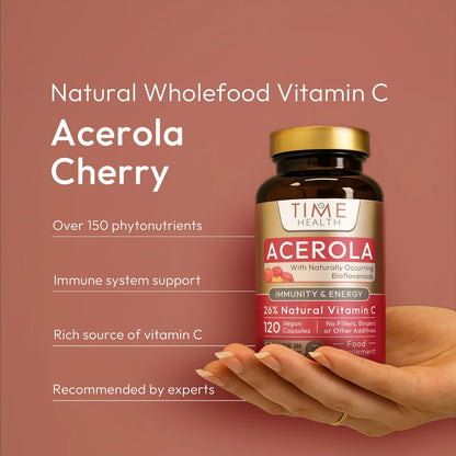 Timehealth Acerola Cherry - 26% Wholefood Vitamin C 120 Capsules