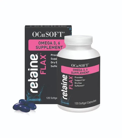 OCuSOFT Retaine Flax Omega 3 & Omega 6 Eye Nutrition 120 Softgels