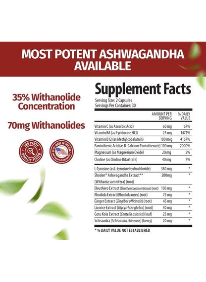 1 Body Ashwagandha Complex with Shoden Stress Relief, Sleep, and Energy Support
