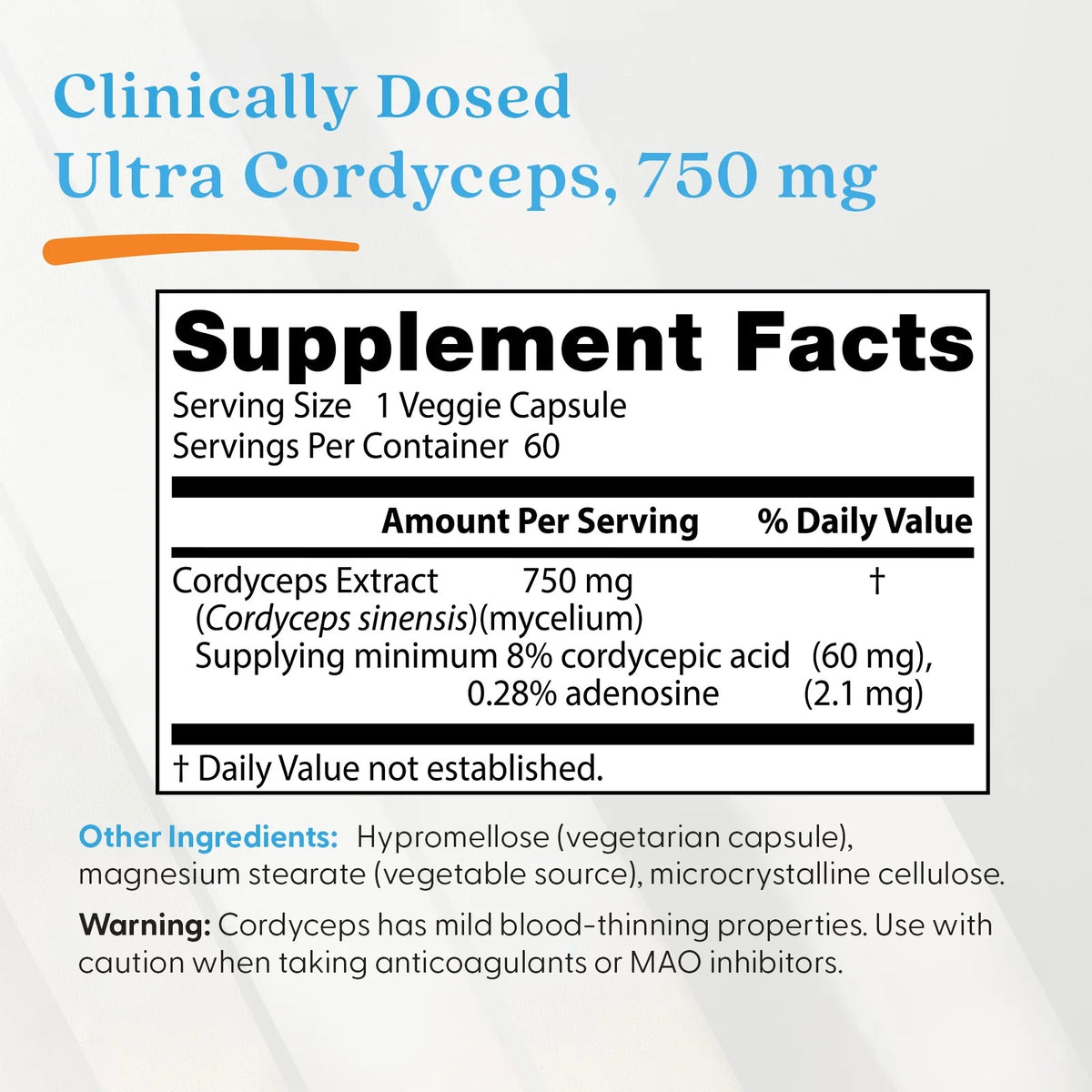 Doctor's Best Ultra Cordyceps 750mg Veggie Caps 60 Count