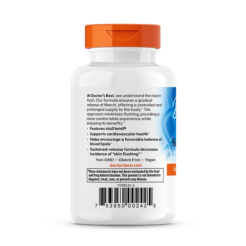 Doctor's Best Sustained-Release Niacin With NiaXtend - Supports Cardiovascular Health