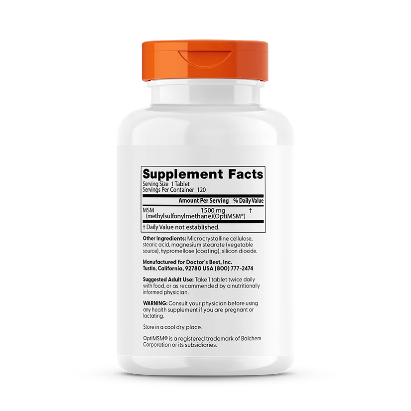 Doctor's Best Msm with Opti Msm, 1,500 Mg, 120 Tablets