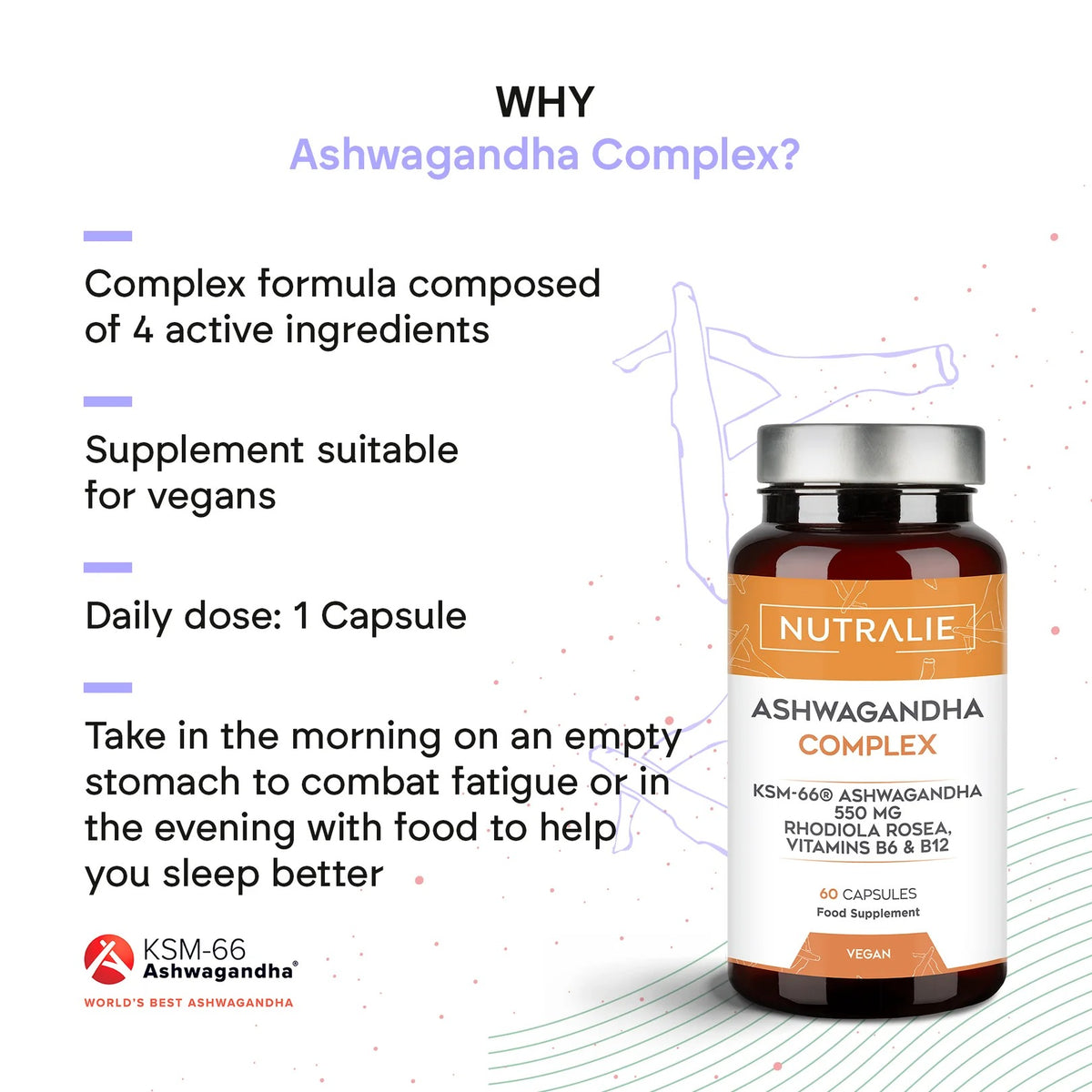 Nutralie Ashwagandha Complex Ksm 66 550 Mg 60 Capsules