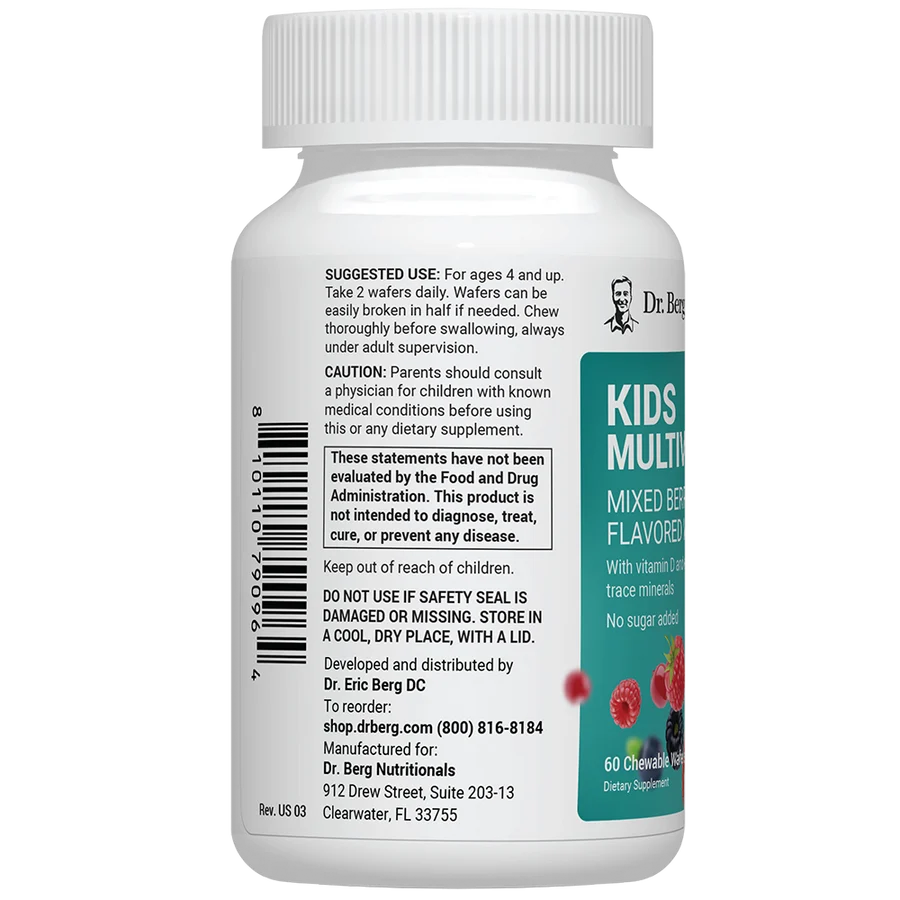 Dr. Berg Kids Multivitamin — Mixed Berry 60 Wafers