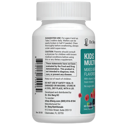 Dr. Berg Kids Multivitamin — Mixed Berry 60 Wafers