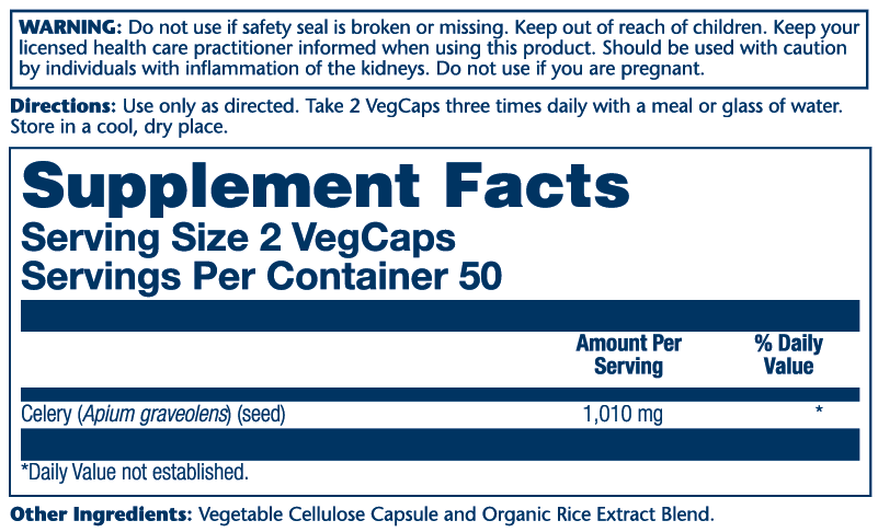 Solaray Celery Seed 1010mg 100 Caps