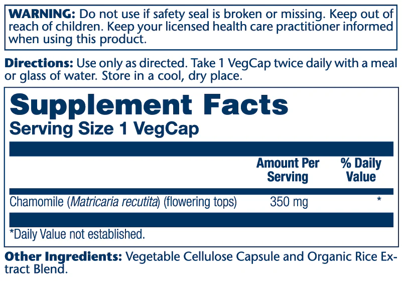 Solaray Chamomile Flowering Top 350mg 100 Caps