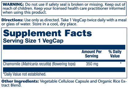 Solaray Chamomile Flowering Top 350mg 100 Caps