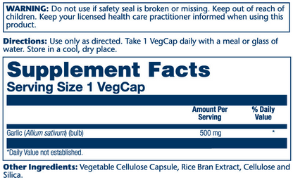 Solaray Garlic Bulb 500mg 100 Caps