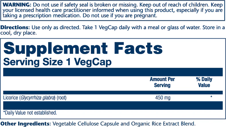 Solaray Licorice Root 450mg 100 Caps
