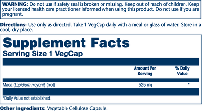 Solaray Maca Root 525mg 100 Caps
