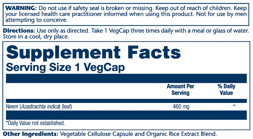 Solaray Neem Leaf 460mg 100 Caps