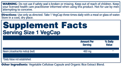 Solaray Neem Leaf 460mg 100 Caps