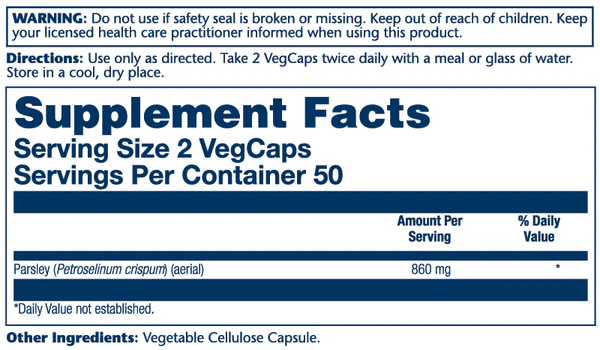 Solaray Parsley Leaf 860mg 100 Caps