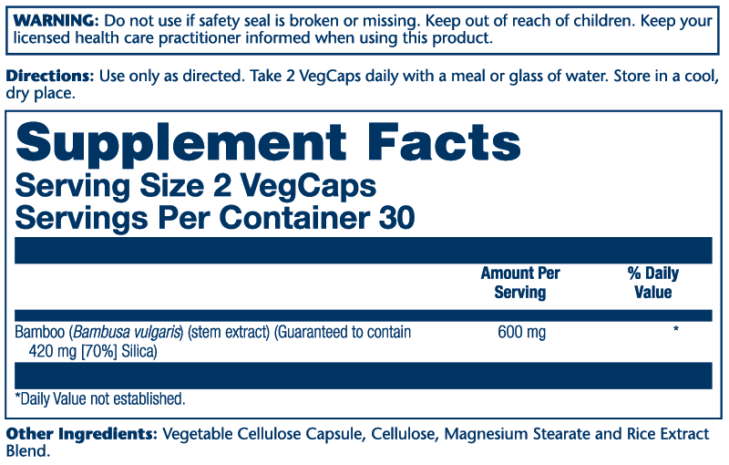 Solaray Bamboo Extract 600mg 60 Caps