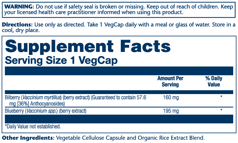 Solaray Bilberry Extract 160mg 30 Caps