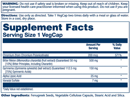 Solaray Gluco Reg, Blood Glucose Support 30 Caps