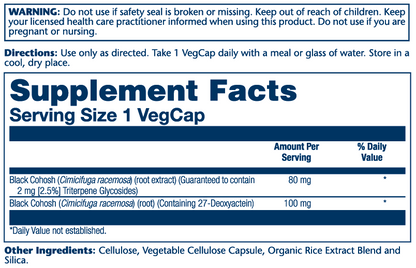 Solaray Black Cohosh Root Extract 80mg 30 Caps
