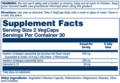 Solaray Hawthorn Berry Ext & Co Q-10 60 Caps