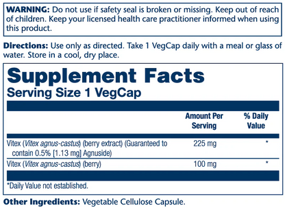 Solaray Vitex Chasteberry Extract 60 Caps